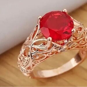 Elegant Red Ruby Gemstone Ring